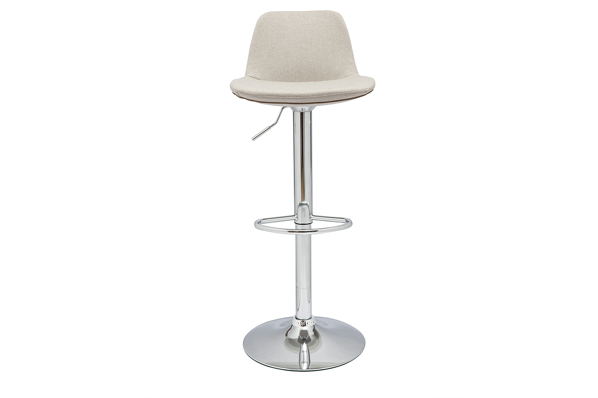 Tabouret de bar design tissu naturel lot de 2 ZACK