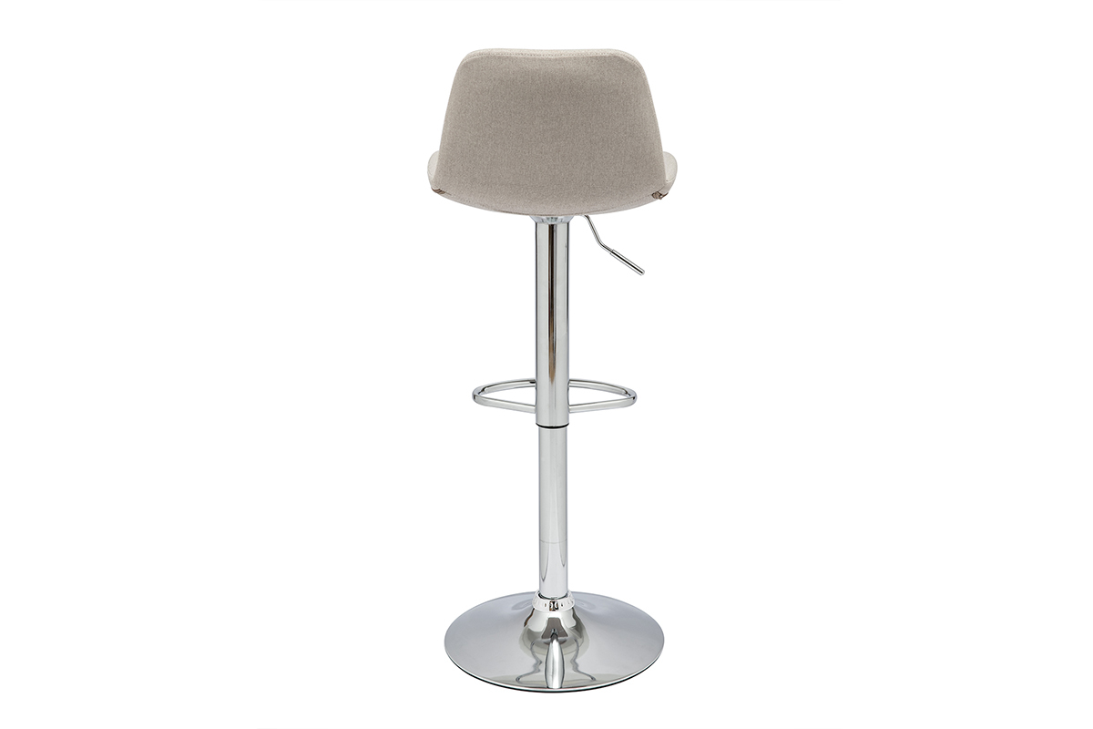 Tabouret de bar design tissu naturel lot de 2 ZACK