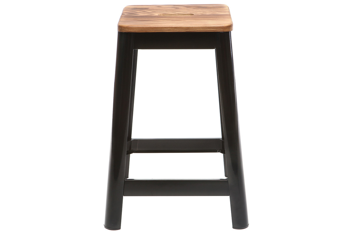 Tabouret de bar industriel noir 65 cm NICK