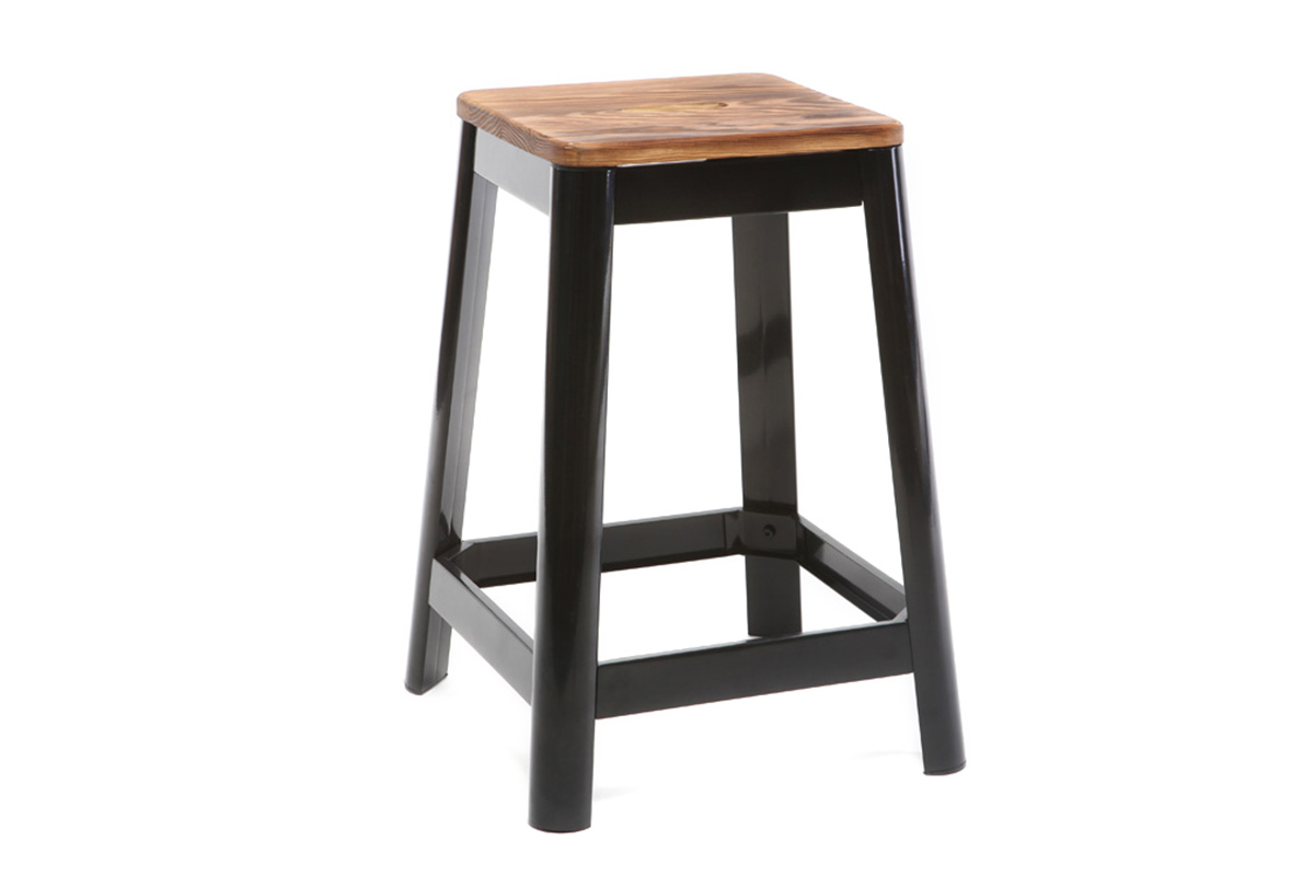 Tabouret de bar industriel noir 65 cm NICK