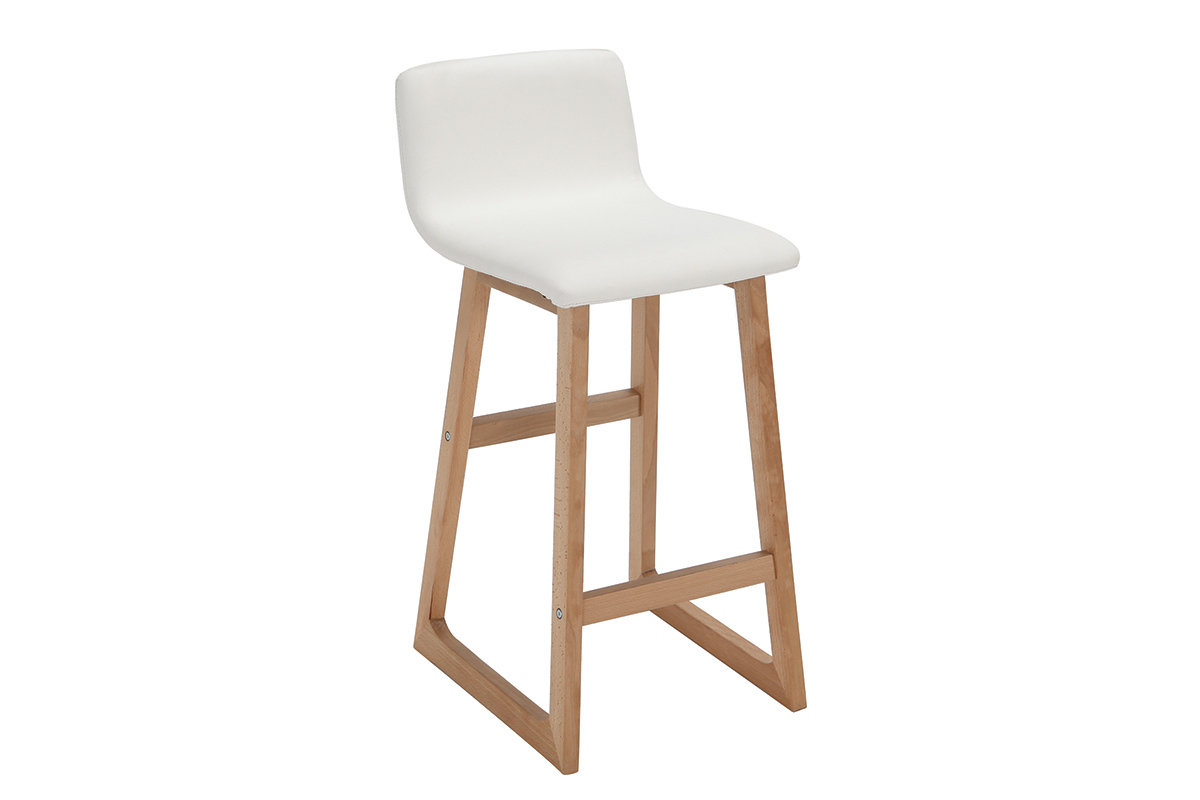 Tabourets de bar bois clair et blanc 65 cm (lot de 2) OSAKA