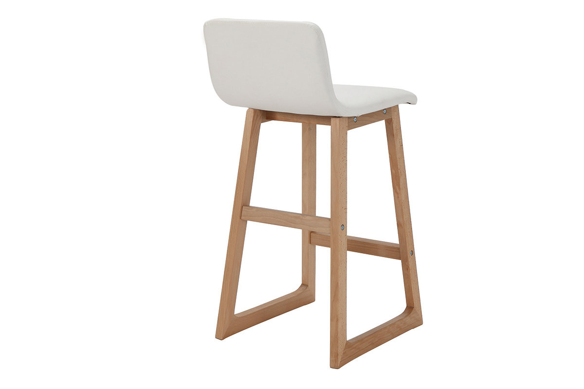 Tabourets de bar bois clair et blanc 65 cm (lot de 2) OSAKA