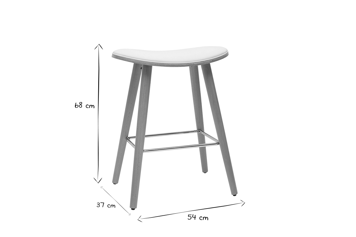 Tabourets de bar bois clair et blanc H65 cm (lot de 2) MEADOW