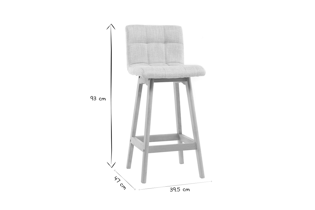 Tabourets de bar bois et gris fonc H65 cm (lot de 2) KLARIS