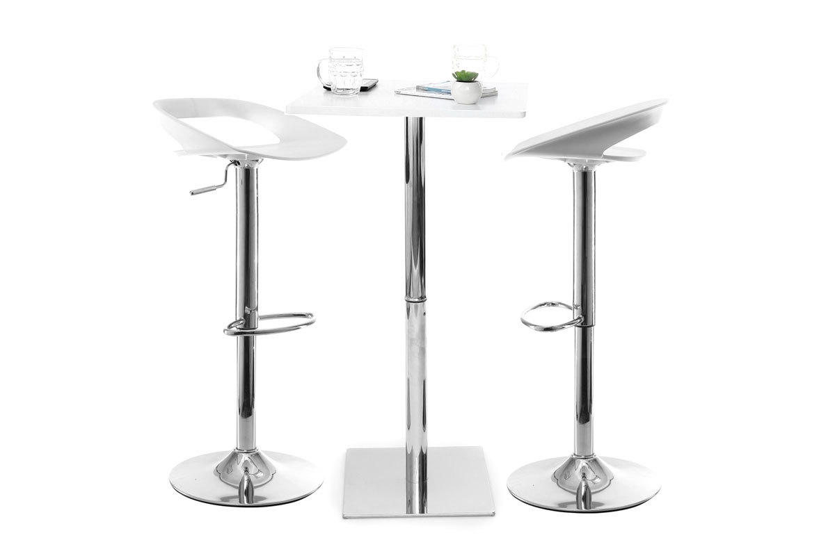 Tabourets de bar design blanc (lot de 2) PHENIX