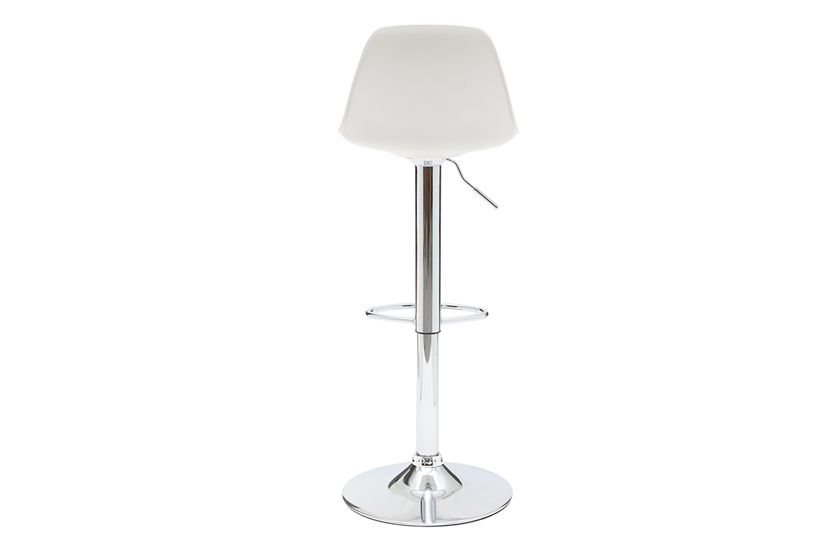 Tabourets de bar design blanc et noir (lot de 2) STEEVY