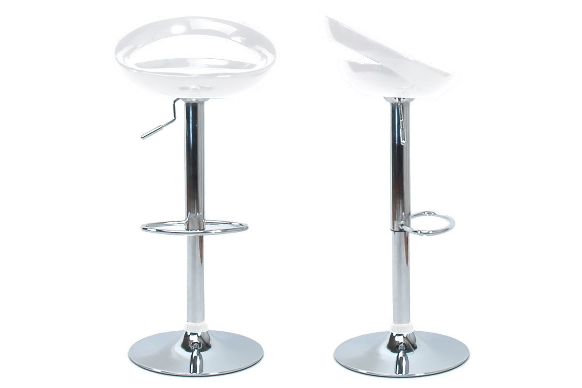 Tabourets de bar design blancs (lot de 2) COMET