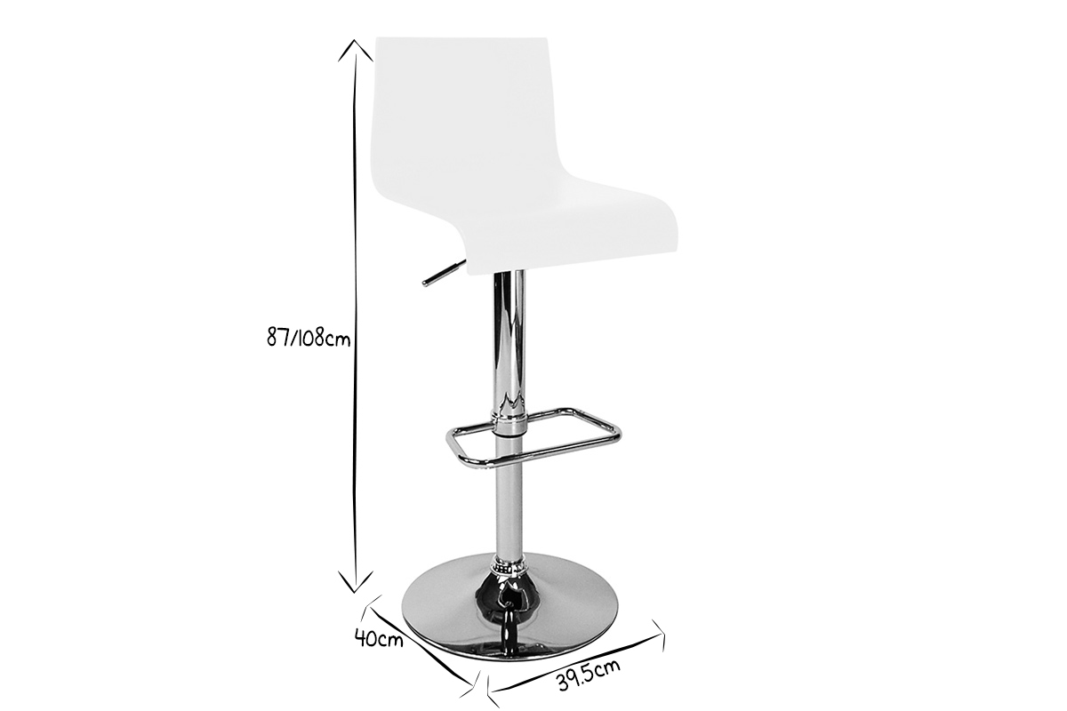 Tabourets de bar design blancs (lot de 2) NEWSURF