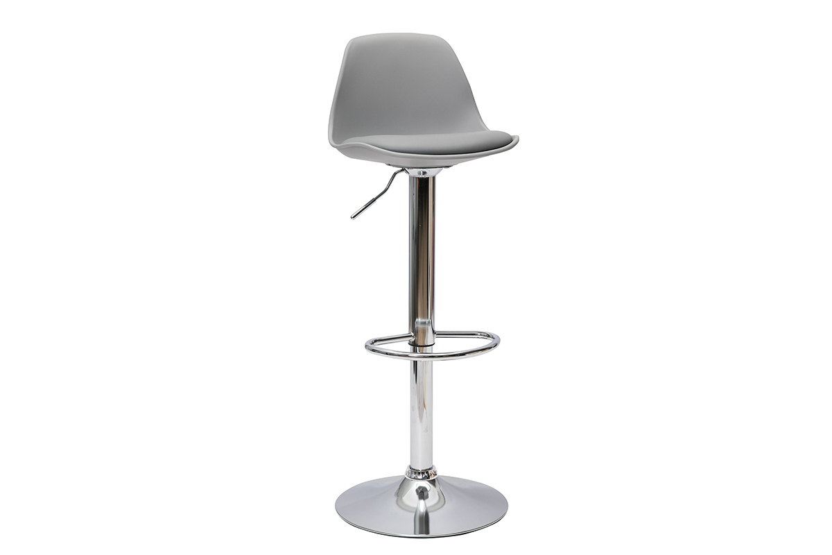 Tabourets de bar design gris clair (lot de 2) STEEVY