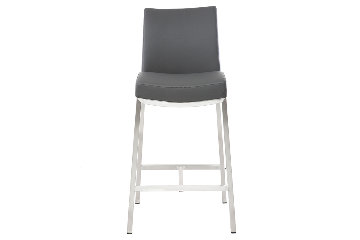 Tabourets de bar design gris fonc H70 cm (lot de 2) OLLY