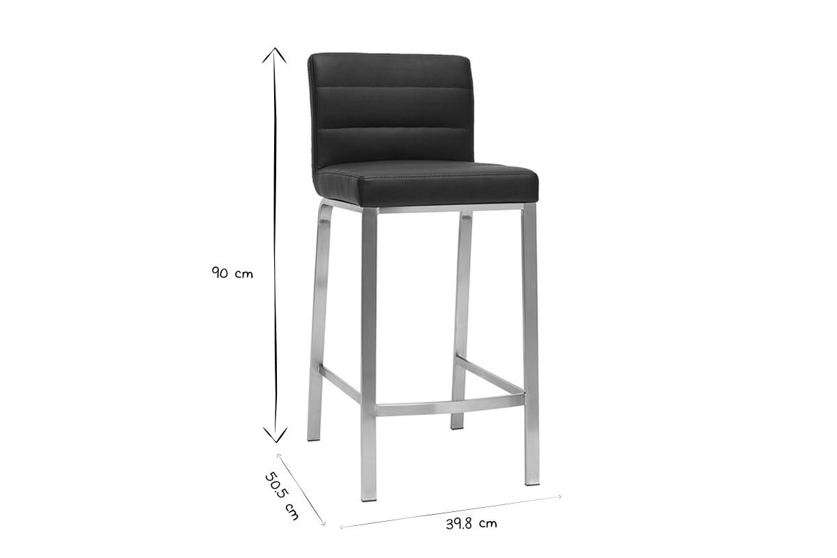 Tabourets de bar design noirs 66 cm (lot de 2) TOMY