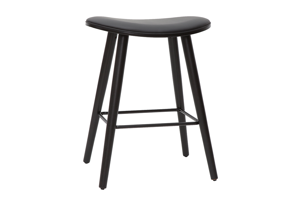 Tabourets de bar design noirs H65 cm (lot de 2) MEADOW