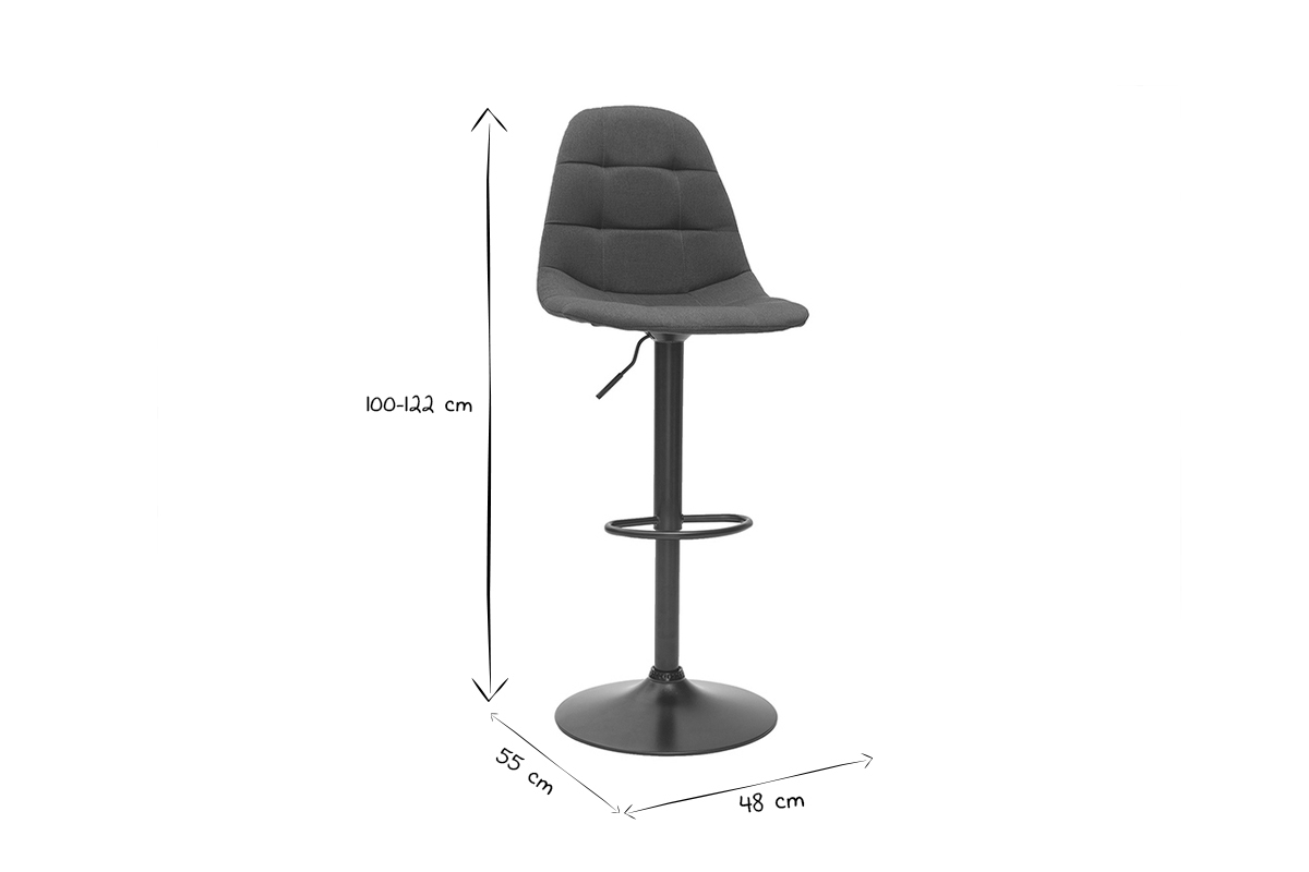 Tabourets de bar design rglables noirs (lot de 2) COX