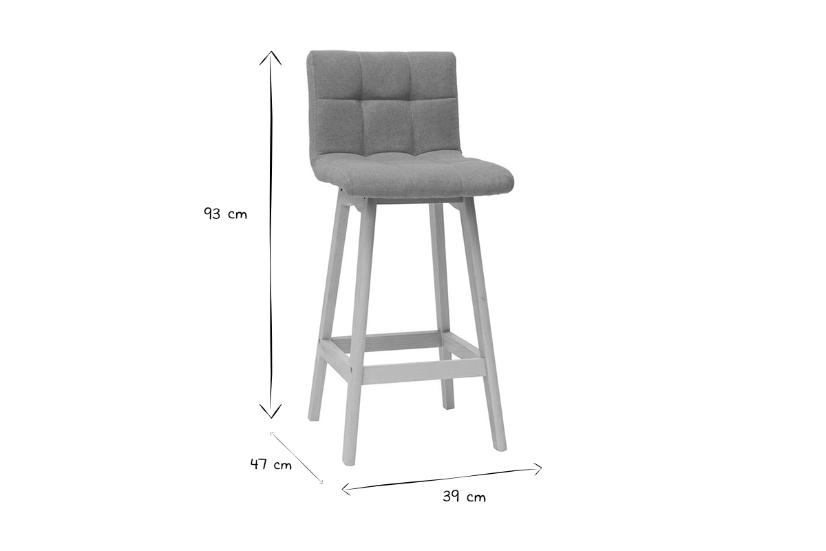 Tabourets de bar en tissu effet velours jaune moutarde et bois clair H65 cm (lot de 2) KLARIS