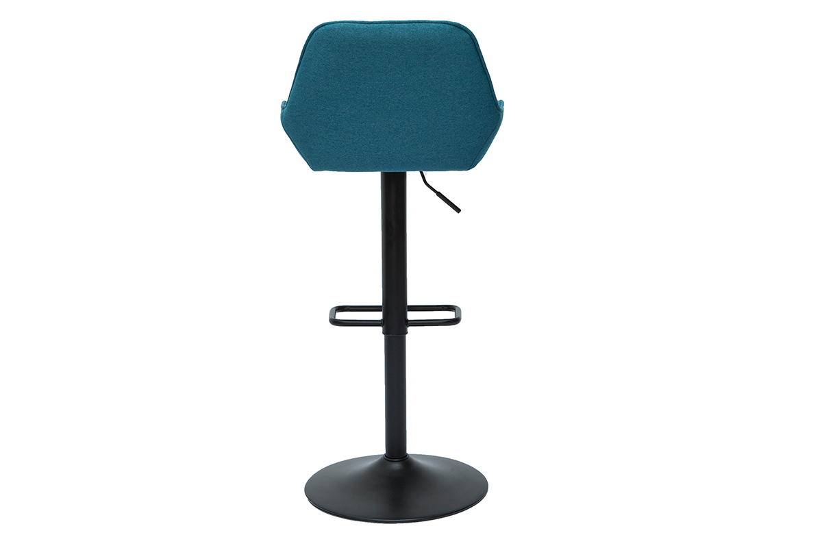 Tabourets de bar rglables design en tissu bleu (lot de 2) RONNIE