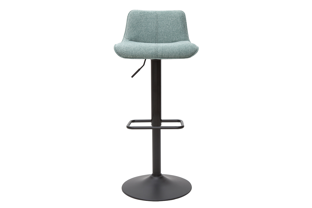 Tabourets de bar rglables en tissu effet velours textur vert cladon et mtal (lot de 2) BOOST