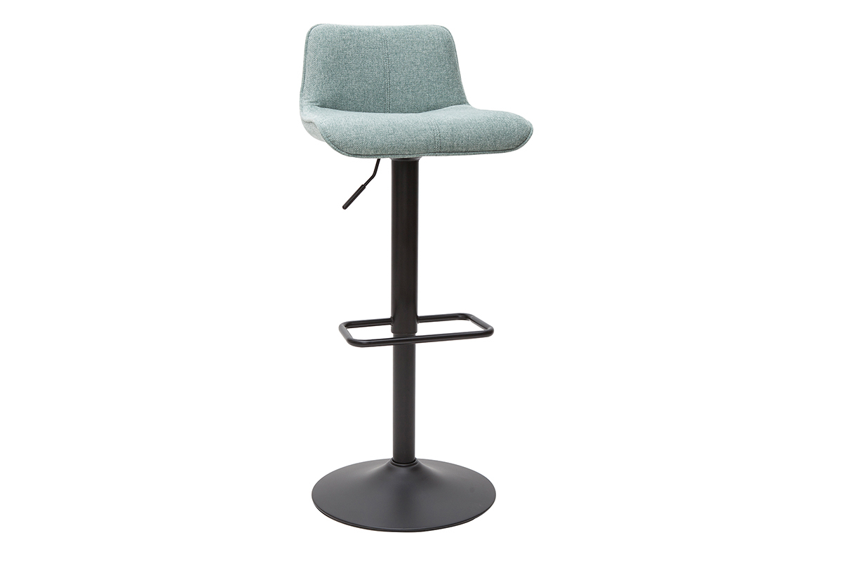 Tabourets de bar rglables en tissu effet velours textur vert cladon et mtal (lot de 2) BOOST