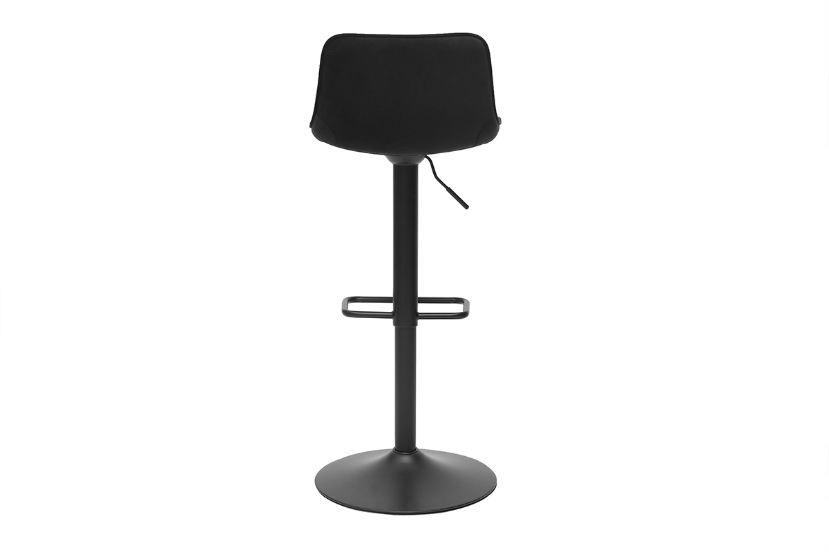 Tabourets de bar rglables pivotants 360 noirs en tissu velours et mtal (lot de 2) BOOST