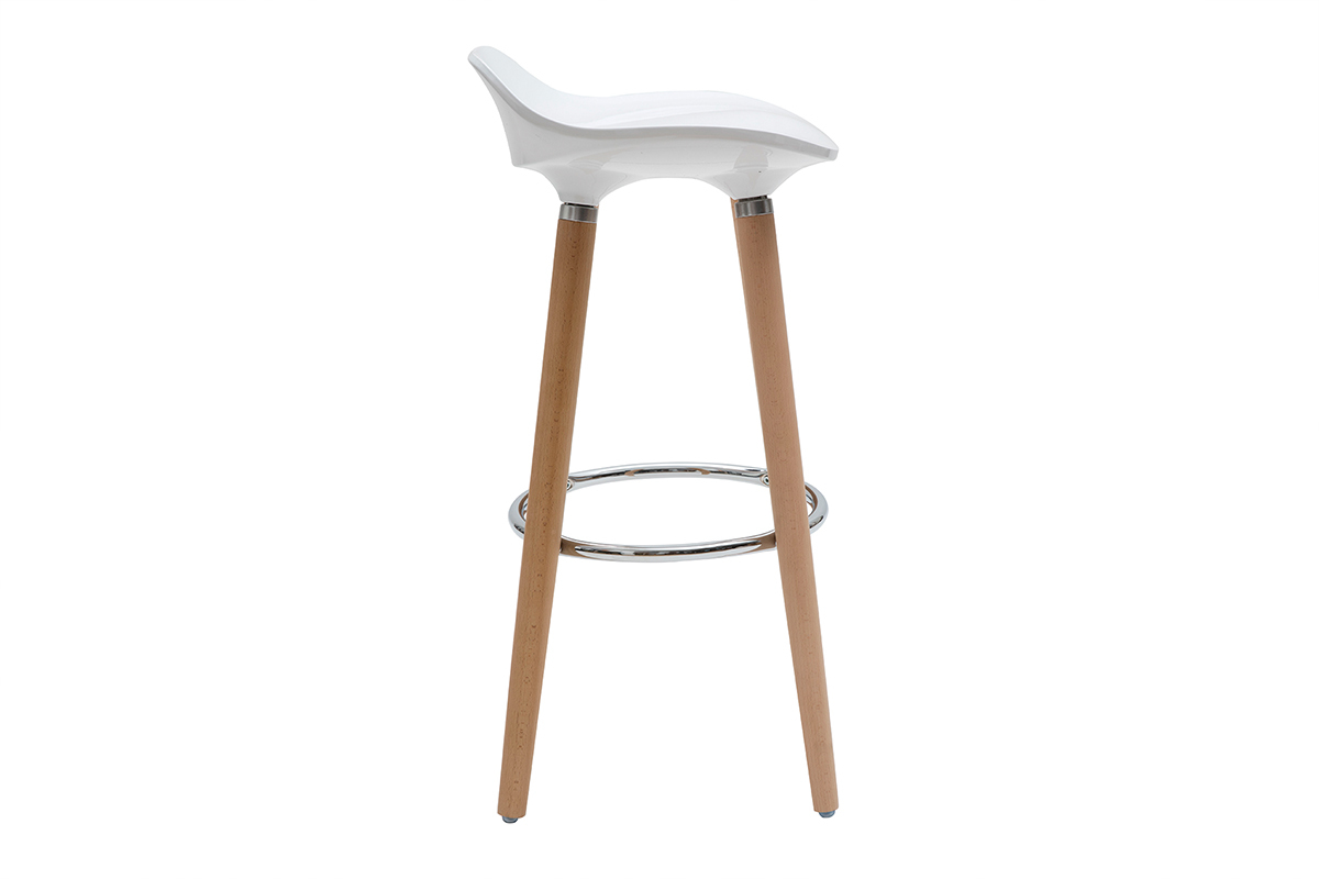 Tabourets de bar scandinaves blancs (lot de 2) GILDA