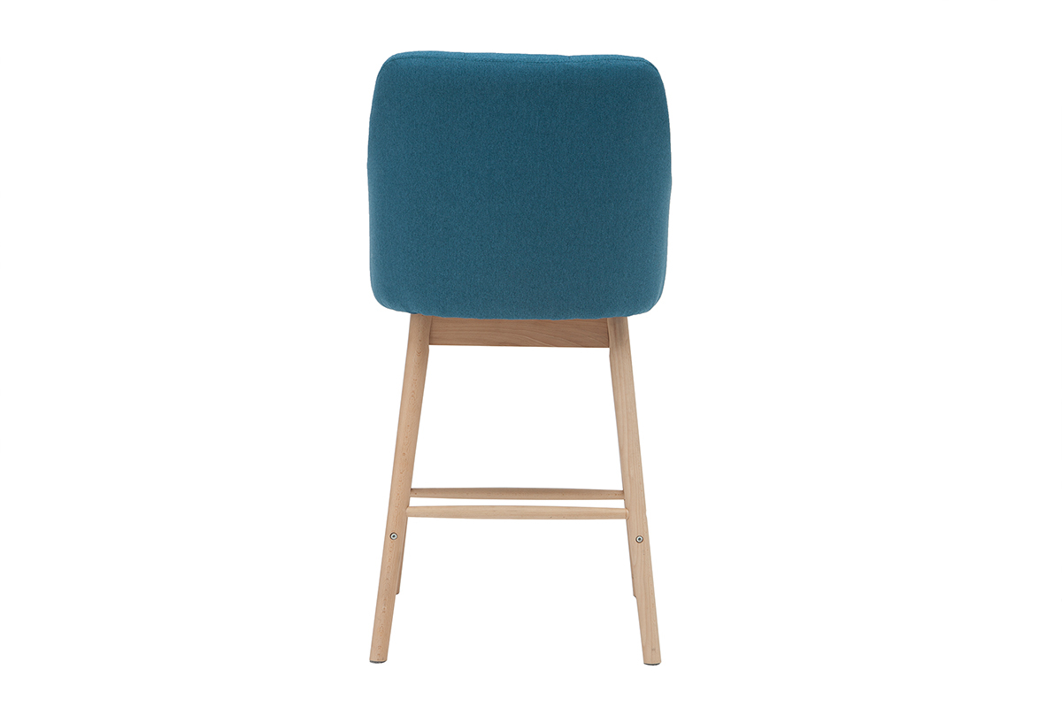 Tabourets de bar scandinaves bleu canard et bois H65 cm (lot de 2) BALTIK