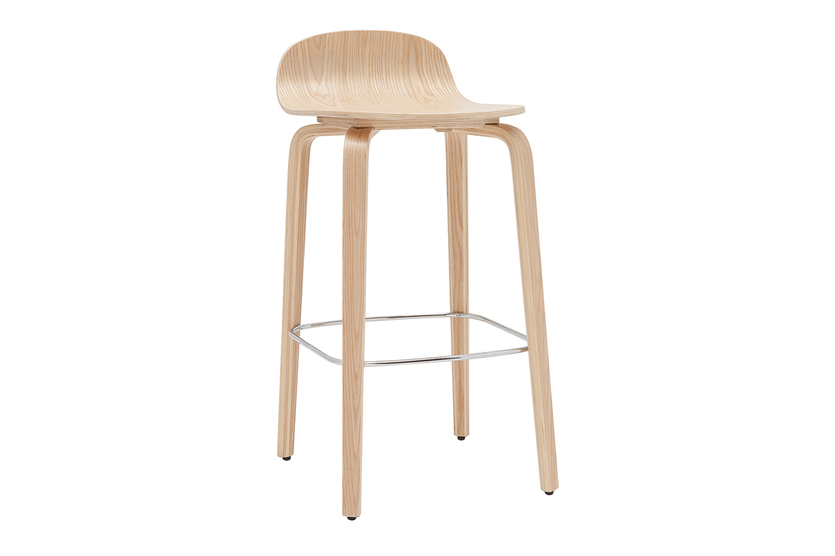 Tabourets de bar scandinaves bois chne H68 cm (lot de 2) OBRA