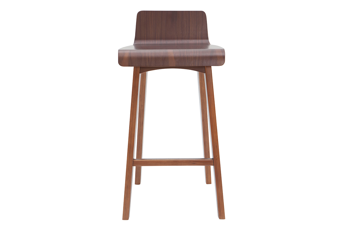 Tabourets de bar scandinaves noyer H65 cm (lot de 2) BALTIK