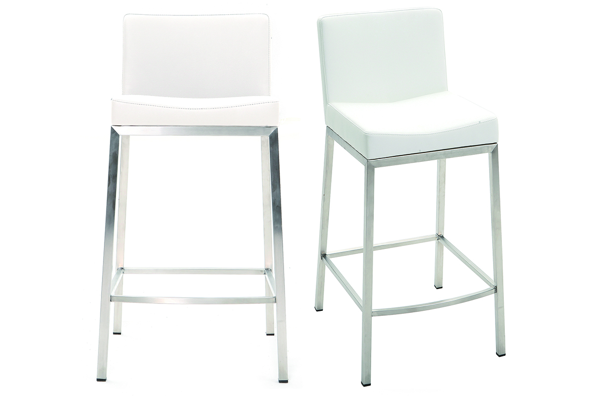 Tabourets design blanc H66 cm (lot de 2) EPSILON