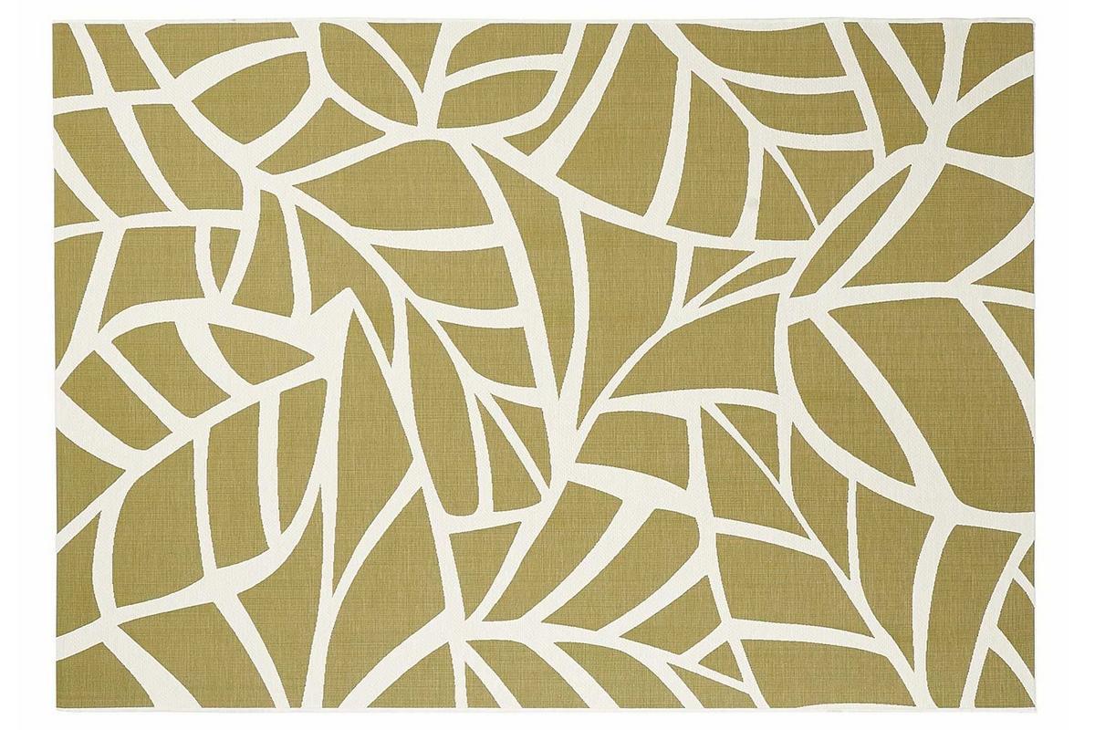 Tapis intrieur extrieur blanc crme et vert 123 x 180 cm GARANCE