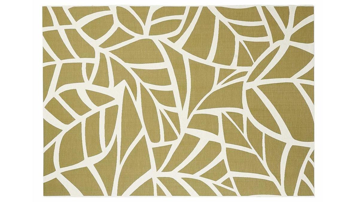 Tapis intrieur extrieur blanc crme et vert 123 x 180 cm GARANCE