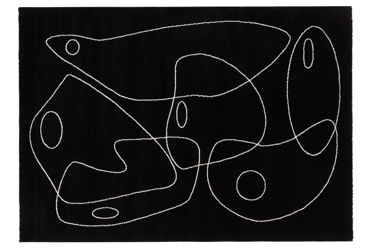 Tapis noir motif line art 160x230 cm ARTISTE