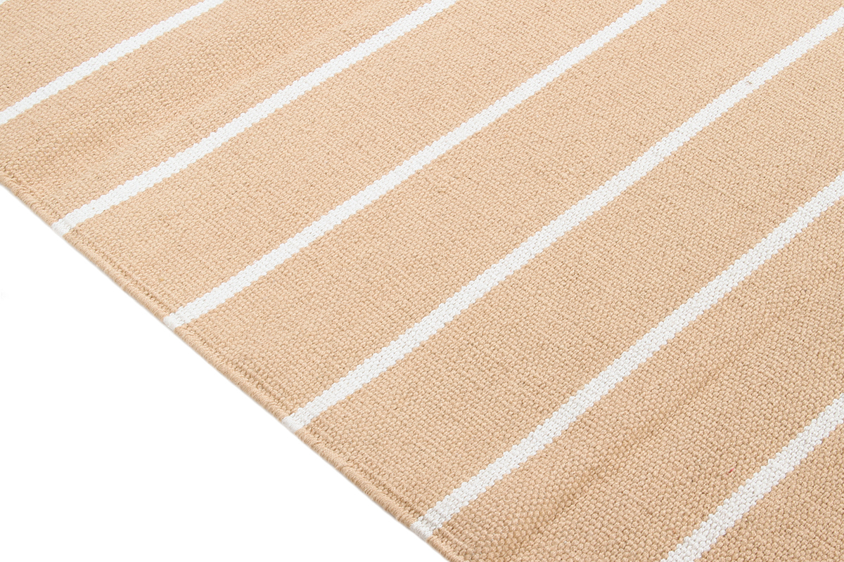 Tapis rectangulaire ray beige et blanc 60 x 180 cm LANZA