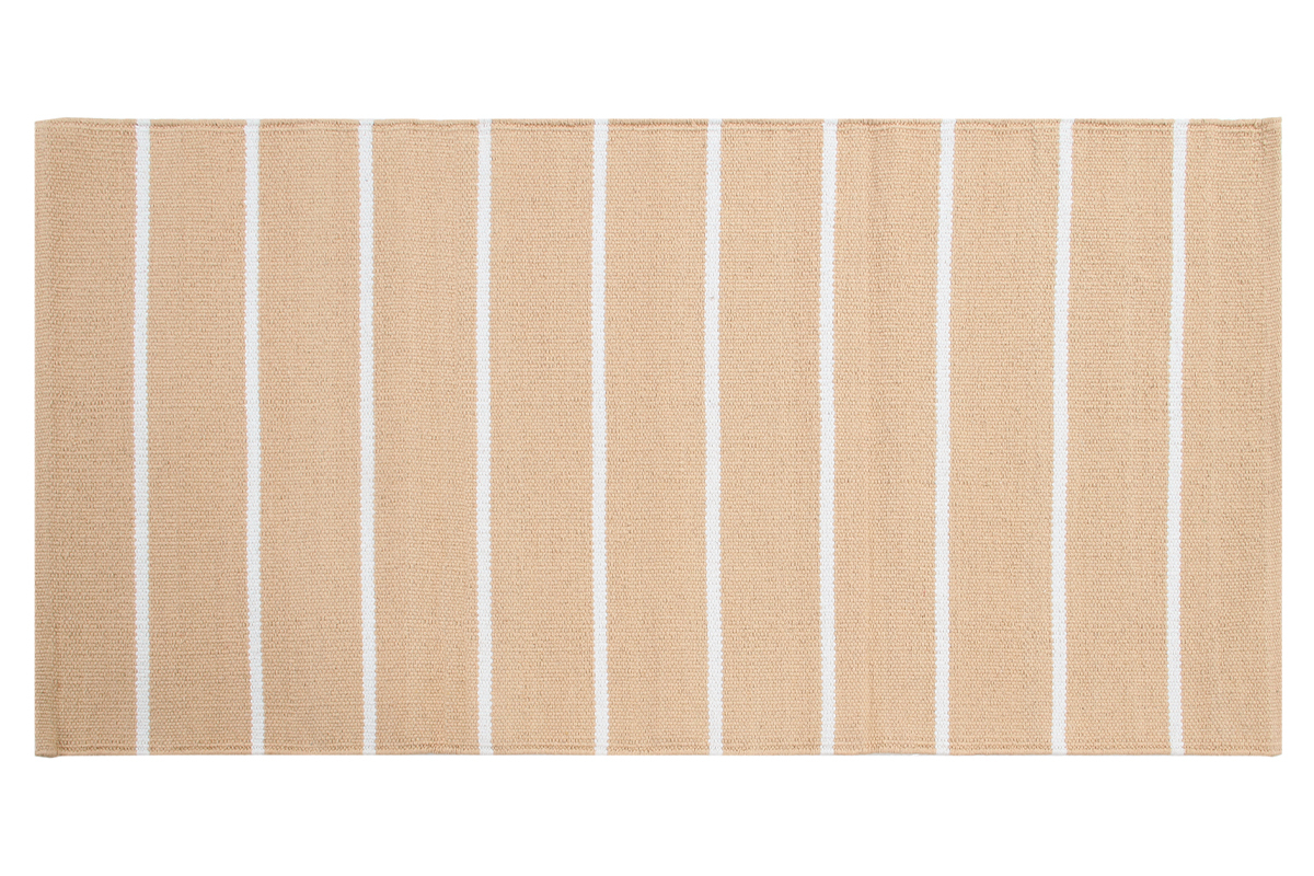 Tapis rectangulaire ray beige et blanc 60 x 180 cm LANZA