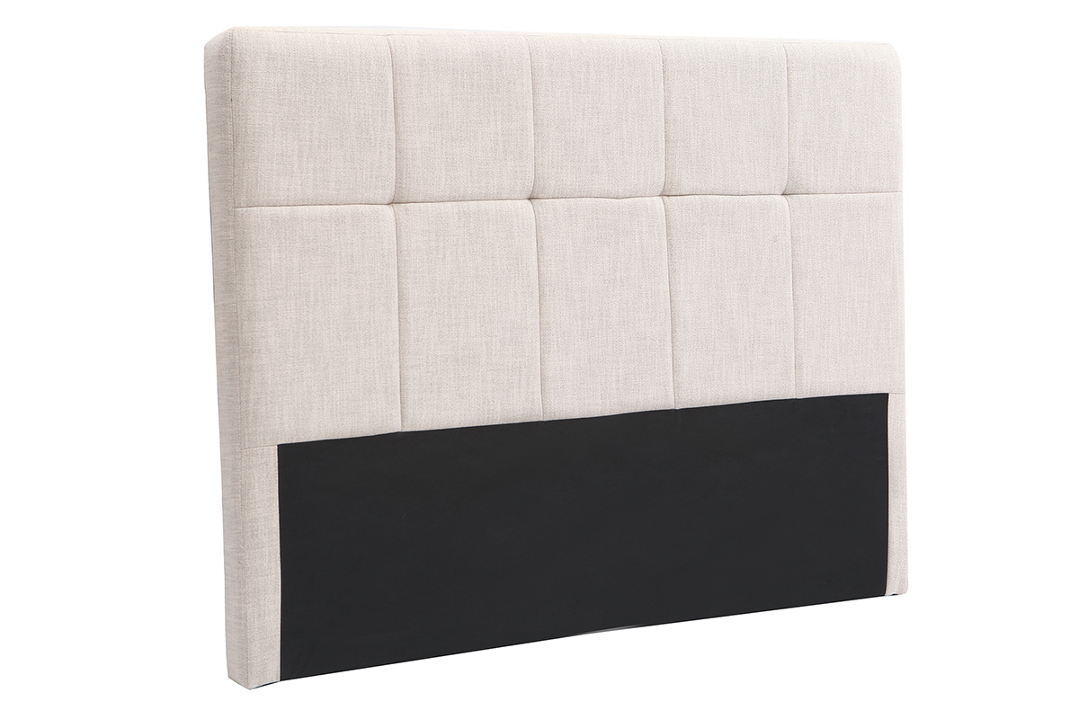 Tte de lit en tissu beige crme L160 cm CLOVIS