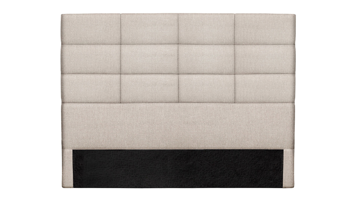 Tte de lit moderne en tissu beige naturel L160 cm ANATOLE